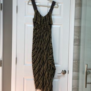 Free People olive & black striped maxi dress.